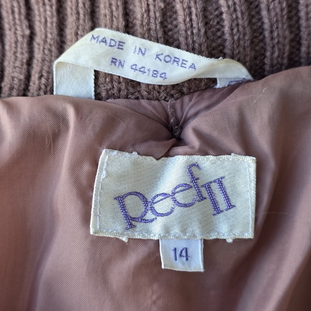 Vintage Reef II Mauve Long Hooded Winter Coat – Made in Korea – Size 14 - Picture 9 of 13